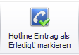 5. Schaltfläche Hotline Eintrag als 'Erledigt' markieren