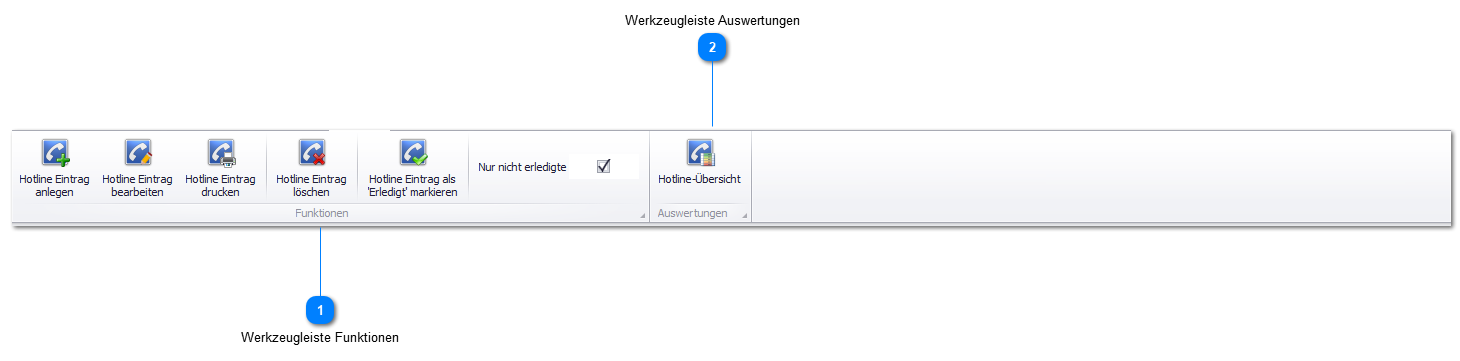 Werkzeugleiste Hotline